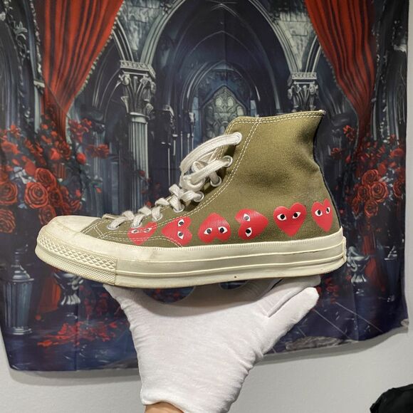 Size 9 - Converse Comme des Garçons Play x Chuck 70 Top High Multi Heart - Picture 4 of 7
